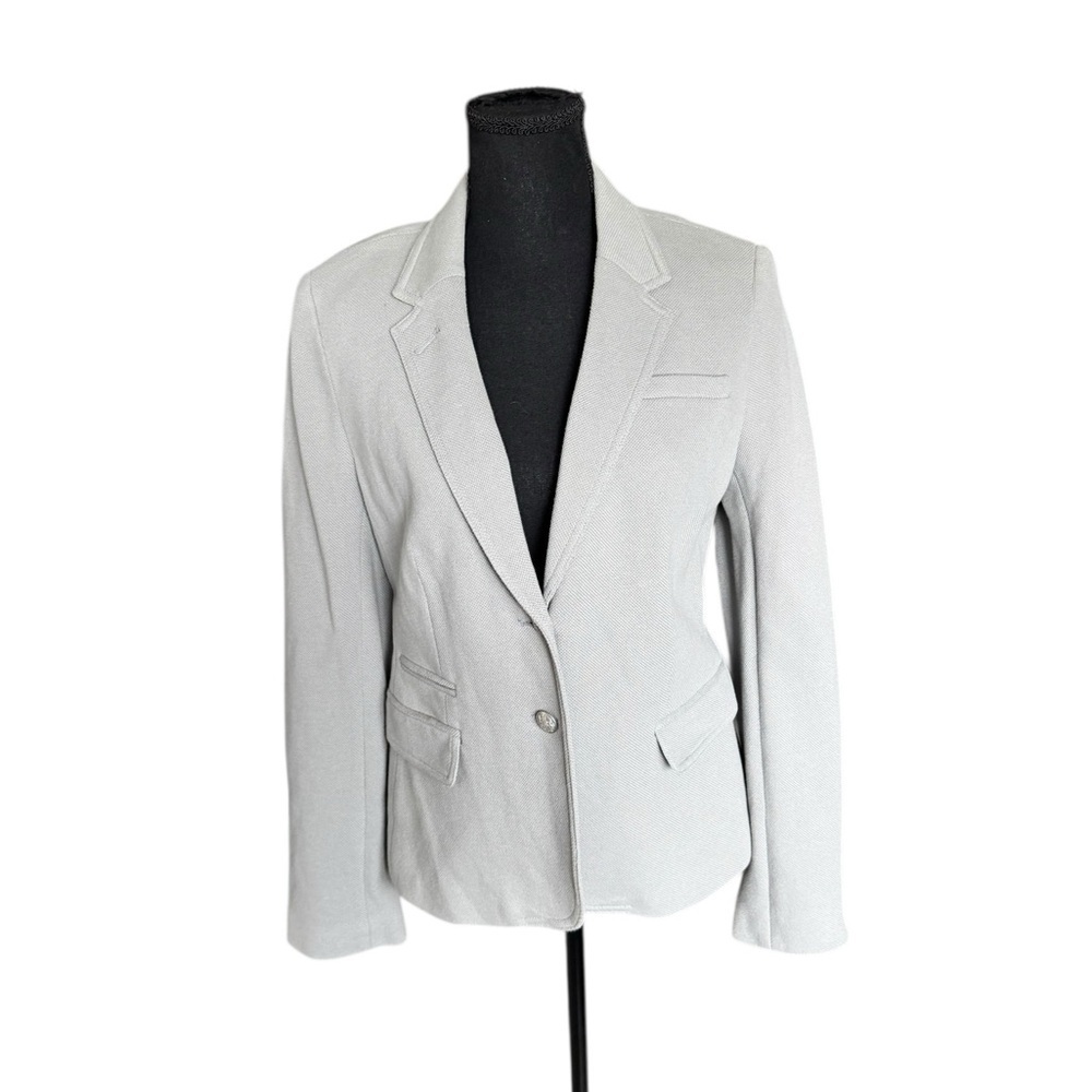 Banana Republic Gray Knit Blazer Jacket Size 10 Tailored Minimal Chic